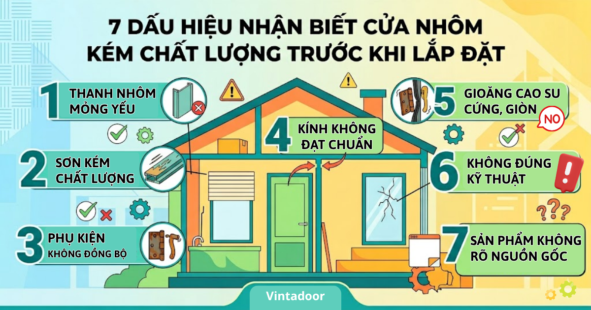 7 DẤU HIỆU NHẬN BIẾT CỬA NHÔM KÉM CHẤT LƯỢNG TRƯỚC KHI LẮP ĐẶT